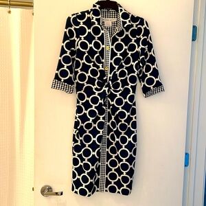 Gretchen Scott navy and white dress Small